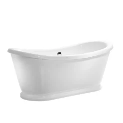 Baignoire îlot retro sur socle ovale PITTSBURGH Blanche 177 cm