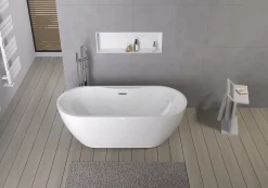 Baignoire îlot ROMA PLUS 2.0 acrylique Blanc brillant 166x75x58cm Sans robinet