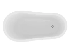 Baignoire îlot rétro avec pieds de lion blancs - 200 L - 145 x 74 x 77 cm - Bleu - NISOS II