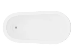 Baignoire îlot rétro avec pieds de lion argentés - 200 L - 145 x 74 x 77 cm - Blanche - NISOS II