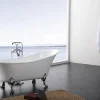 Baignoire îlot sabot design sur pieds 176x71x77cm PARIS blanc, Pieds Doré + robinet mitigeur 1414 or