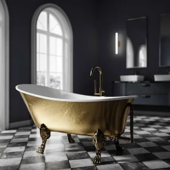 Baignoire îlot sur pieds rétro acrylique PARIS PREMIUM OR - Garantie 5 ans, 175x74cm