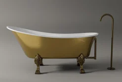 Baignoire îlot sur pieds rétro acrylique PARIS PREMIUM OR - Garantie 5 ans, 175x74cm