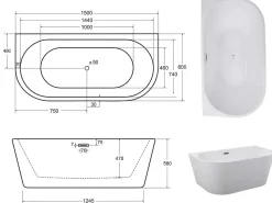 Baignoire îlot VICA 80 cm - 150cm