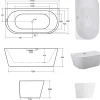 Baignoire îlot VICA GLAM GRAPHITE 80 cm - 150cm