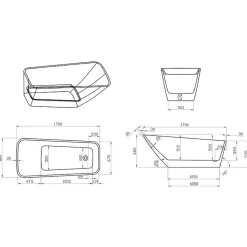 Baignoire îlot Vico - 170 x 80 x 66 cm