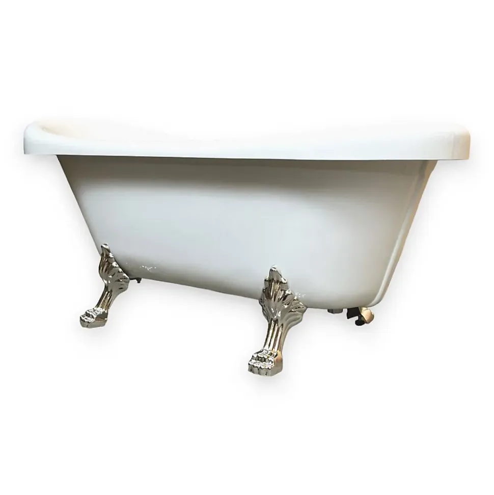 Baignoire îlot vintage 170 x 80 cm avec pieds argent Marigold