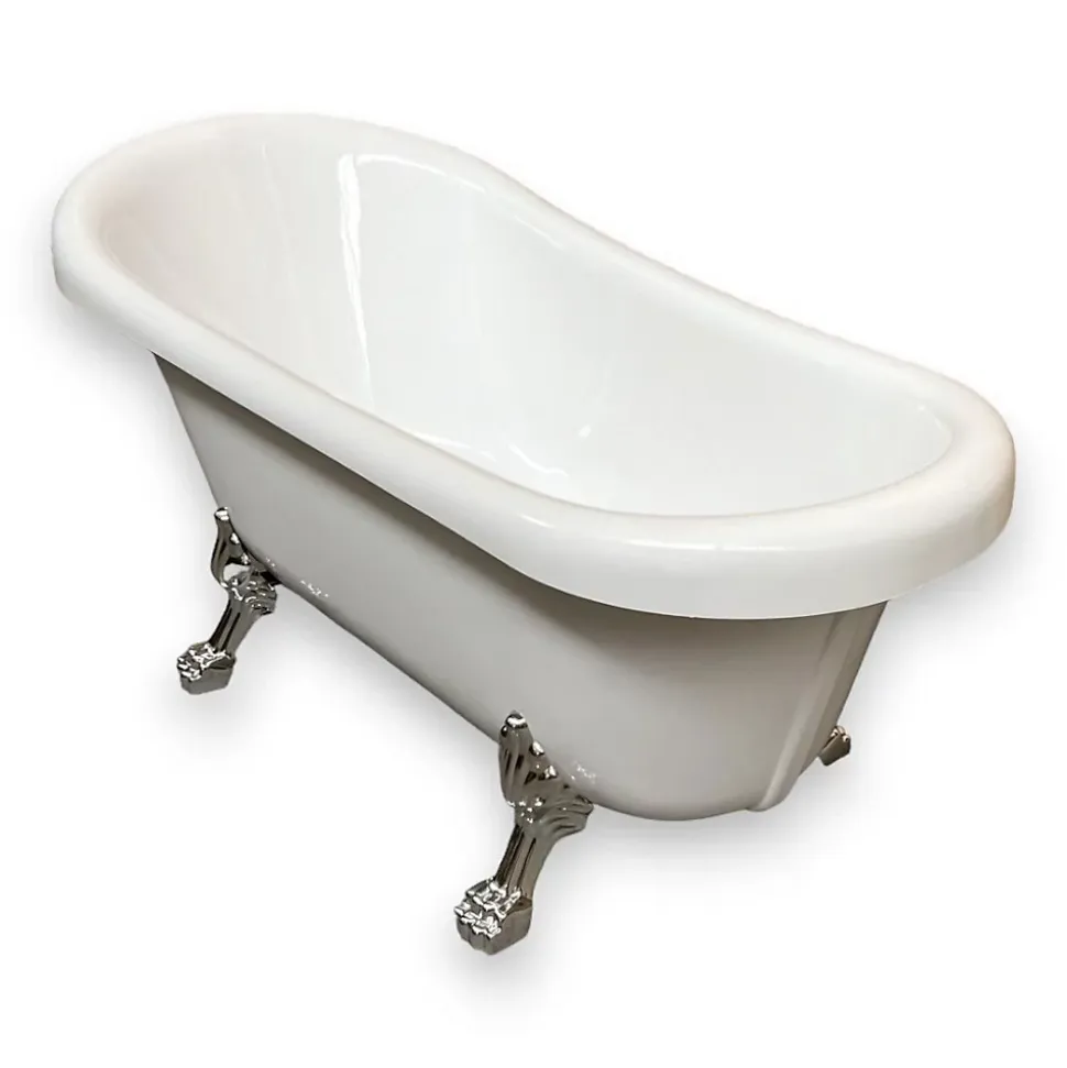 Baignoire îlot vintage 170 x 80 cm avec pieds argent Marigold
