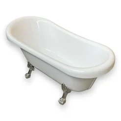 Baignoire îlot vintage 170 x 80 cm avec pieds argent Marigold