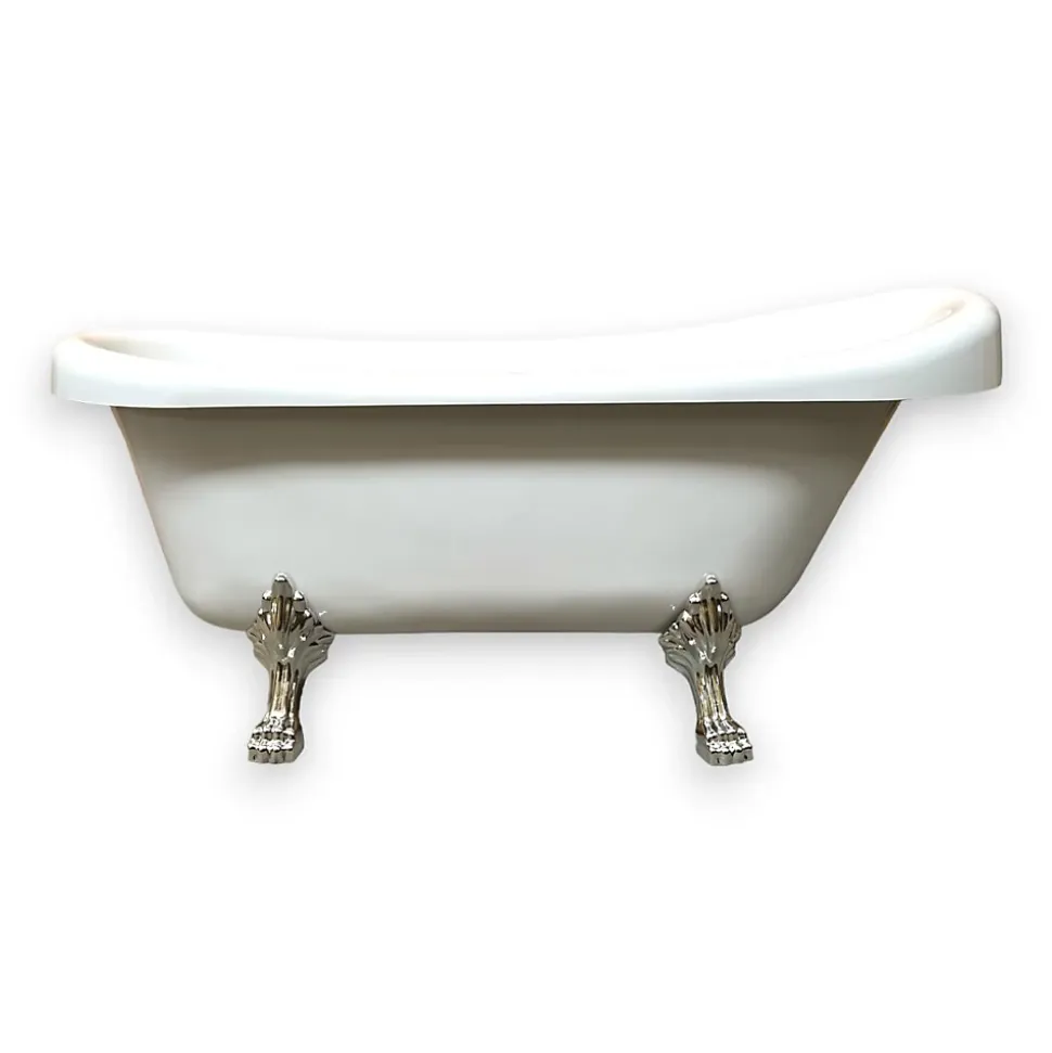 Baignoire îlot vintage 170 x 80 cm avec pieds argent Marigold