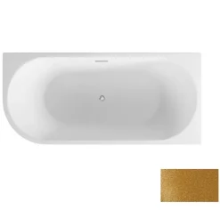 Baignoire îlot ZOYA GLAM GOLDEN angle droit - 170 x 80 cm