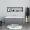 Baignoire murale acrylique rectangulaire à encastrer salle de bain, 2 dossiers, 170x75x47cm Sans pieds, Blanc, DURAPECOS