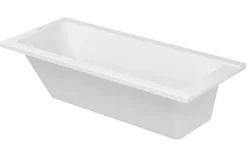 Baignoire murale acrylique rectangulaire à encastrer salle de bain, 160x70x42cm, Garantie 5 ans, Sans pieds, Blanc, DURALAVANT