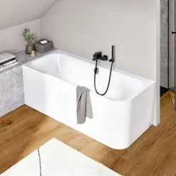 Baignoire murale Villeroy & Boch Architectura pour installation en angle à droite, 1800 x 800 mm, Blanc