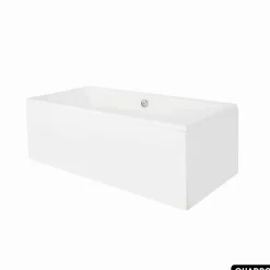 Baignoire rectangulaire - avec Tablier Blanc et Repose Tête OFFERT - QUADRO - 190 x 90 cm