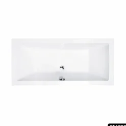 Baignoire rectangulaire - avec Tablier Blanc et Repose Tête OFFERT - QUADRO - 190 x 90 cm
