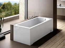 Baignoire rectangulaire - 170 x 70 cm - avec Tablier - Pieds - Vidage Chrome - SHEA