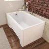 Baignoire rectangulaire 100 x 70 CAPRI acrylique blanc + avec Tablier + Pieds + Vidage à chromé