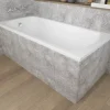 Baignoire rectangulaire 150 x 75 CLASSIC acrylique blanc + Support stabilisateur en polystyrène + Pieds + Vidage à chromé