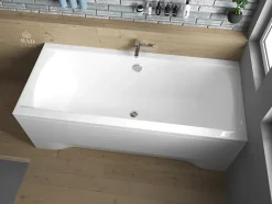 Baignoire rectangulaire 190 x 90 INES acrylique blanc, sans Habillage + Pieds + Vidage à chromé
