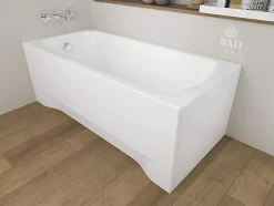 Baignoire rectangulaire 140 x 70 CLASSIC acrylique blanc + avec Tablier + Pieds + Vidage à chromé