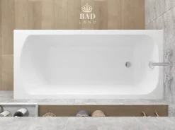 Baignoire rectangulaire 140 x 70 CLASSIC acrylique blanc + avec Tablier + Pieds + Vidage à chromé