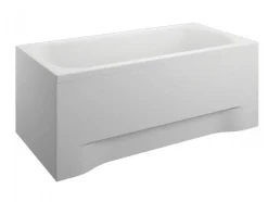 Baignoire rectangulaire 140 x 70 CLASSIC acrylique blanc + avec Tablier + Pieds + Vidage à chromé