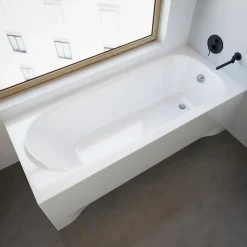 Baignoire rectangulaire 190 x 80 MEDIUM acrylique blanc + avec Tablier + Pieds + Vidage à chromé