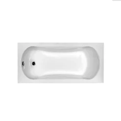 Baignoire rectangulaire - 130 x 70 cm - avec Habillage - Pieds - Vidage Chrome - ARIA