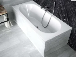 Baignoire rectangulaire - 160 x 75 cm - sans Habillage - avec Pieds - Vidage Chrome - VITAE SLIM