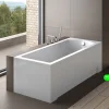 Baignoire rectangulaire + tablier blanc + repose tête - SHEA - 150 x 70 cm