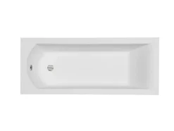 Baignoire rectangulaire + tablier blanc + repose tête - SHEA - 150 x 70 cm