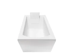 Baignoire rectangulaire 140 x 70 SHEA acrylique blanc + avec Tablier + Pieds + Vidage à chromé
