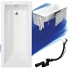 Baignoire rectangulaire 160 x 70 MODERN acrylique blanc + Habillage en polystyrène + Pieds + Vidage à chromé