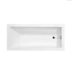 Baignoire rectangulaire - 170 x 70 cm - sans Habillage - avec Pieds - Repose-tête - Vidage Chrome - MODERN