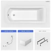 Baignoire rectangulaire - 180 x 80 cm - avec Tablier - Pieds - Vidage Chrome - SHEA