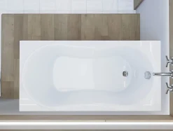 Baignoire rectangulaire 150 x 70 GRACJA acrylique blanc + Support stabilisateur en polystyrène + Pieds + Vidage à chromé