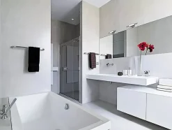Baignoire rectangulaire 180 x 80 QUADRO acrylique blanc + avec Tablier + Pieds + Vidage à chromé