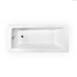 Baignoire rectangulaire - 170 x 75 cm - sans Habillage - avec Pieds - Vidage Chrome - TALIA SLIM