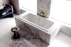 Baignoire rectangulaire - 170 x 75 cm - sans Habillage - avec Pieds - Vidage Chrome - TALIA SLIM