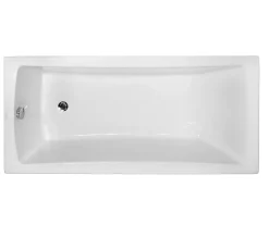 Baignoire rectangulaire + tablier blanc + repose tête - OPTIMA - 170 x 70 cm