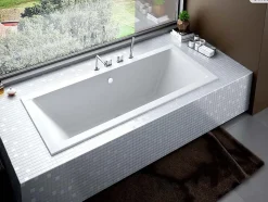 Baignoire rectangulaire - 175 x 80 cm - avec Habillage - Pieds - Vidage Chrome - QUADRO SLIM