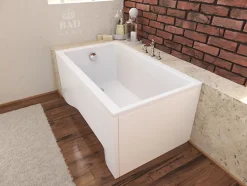 Baignoire rectangulaire 100 x 70 CAPRI acrylique blanc, sans Habillage + Pieds + Vidage à chromé