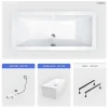 Baignoire rectangulaire - 180 x 80 cm - avec Habillage Polystyrène - Pieds - Vidage Chrome - QUADRO