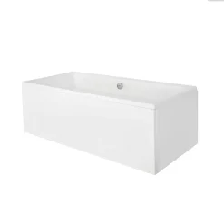Baignoire rectangulaire - 175 x 80 cm - avec Tablier - Pieds - Vidage Chrome - QUADRO