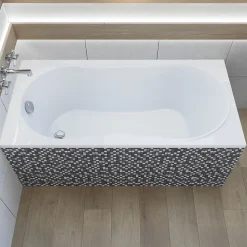Baignoire rectangulaire 170 x 75 GRACJA acrylique blanc + Support stabilisateur en polystyrène + Pieds + Vidage à chromé