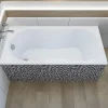 Baignoire rectangulaire 120 x 75 GRACJA acrylique blanc + Habillage en polystyrène + Pieds + Vidage à chromé