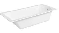 Baignoire rectangulaire 150 x 70 SHEA SLIM acrylique blanc + Habillage en polystyrène (4 cm) + Pieds + Vidage à chromé