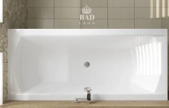 Baignoire rectangulaire 190 x 90 INES acrylique blanc + avec Tablier + Pieds + Vidage à chromé