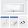 Baignoire rectangulaire - 165 x 75 cm - avec Tablier - Pieds - Vidage Chrome - QUADRO